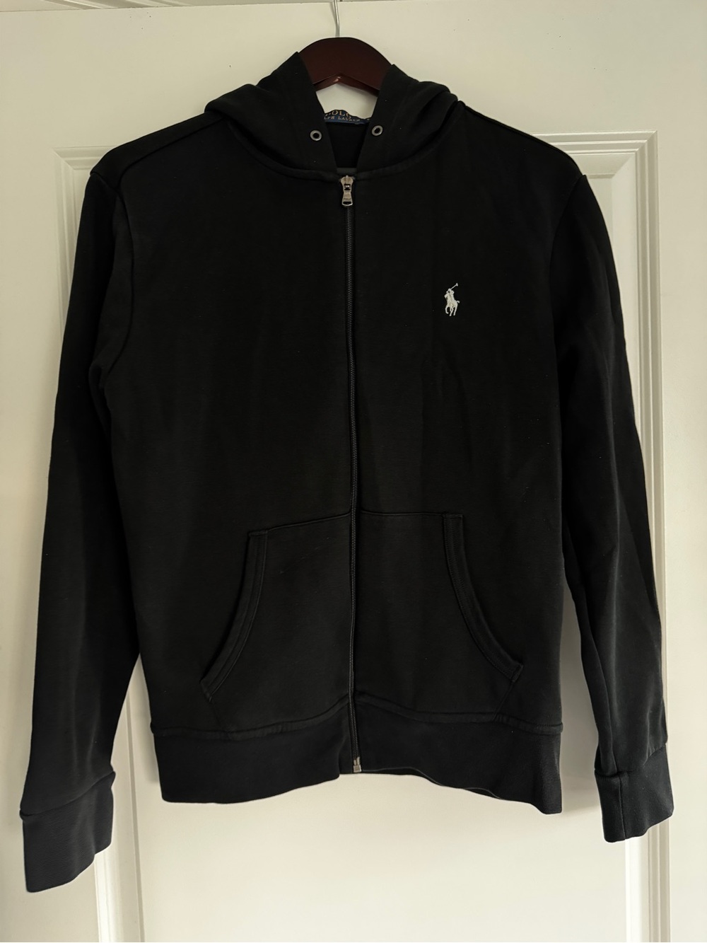 NWOT Polo Ralph Lauren Men’s Black Cotton Zip Up Hooded Jacket S